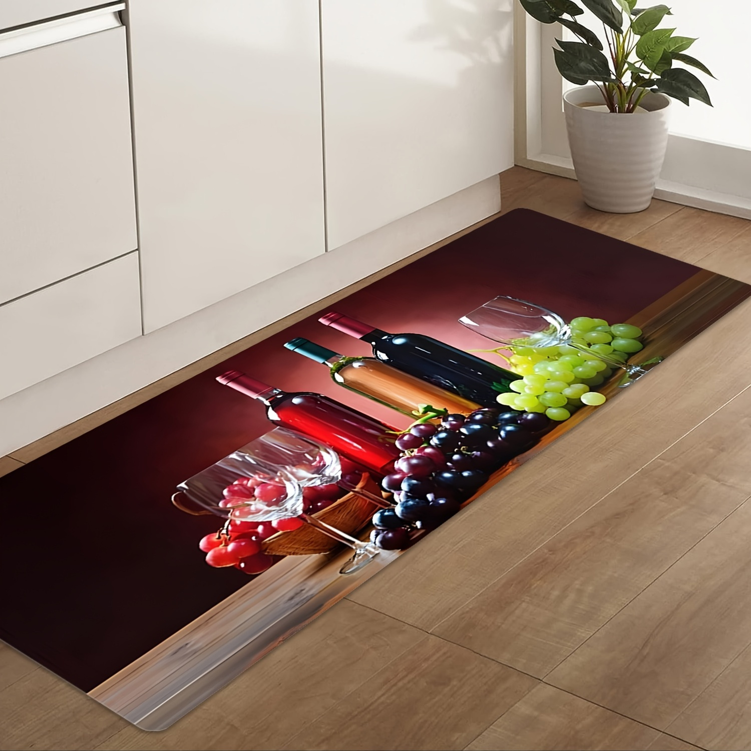Commercial Printing Supplies - Wijn-druivenprint lang loperkleed absorberende antislipmat voor