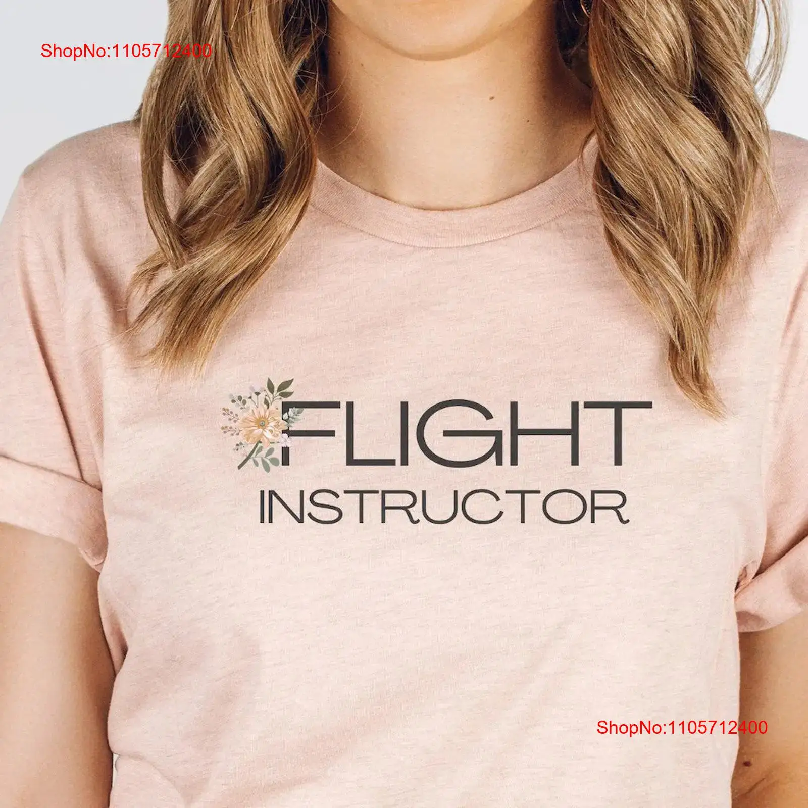 Commercial Printing And Graphics - Floral Flight Instructor T-shirt Vrouwelijke piloot