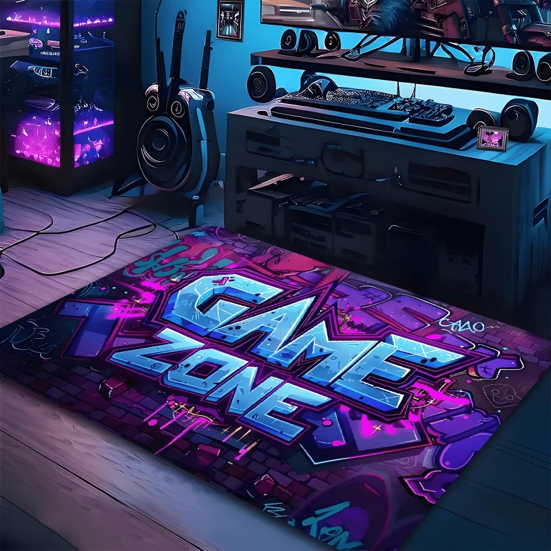 Commercial Wall Printing Machine - Neon Paars Blauw Game Zone Graffiti