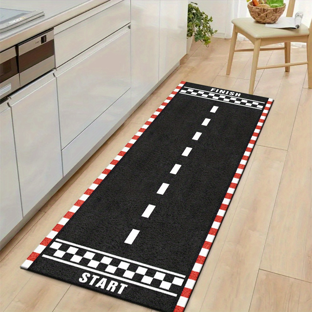 Commercial Printing And Graphics - Zwarte racebaanprint start-finish geruite vlag rood-witte